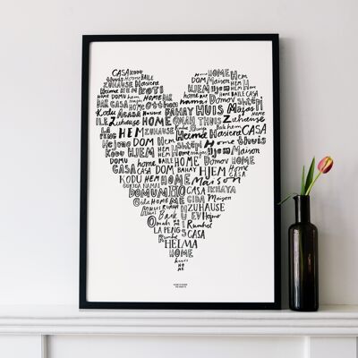 Home Is Where The Heart Is Print - 30x40 cm