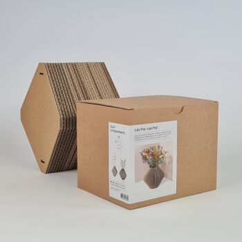 Assortiment de 3 vases en carton pliable "Cache-Cache" 5