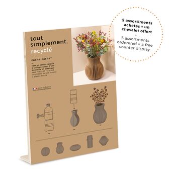 Assortiment de 3 vases en carton pliable "Cache-Cache" 7