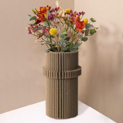 Foldable cardboard vase - cylinder