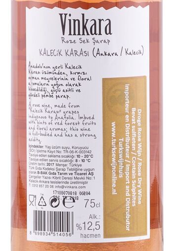 Vin rosé Minoj Kalecik Karasi 2022 - Maison de vin turque 3