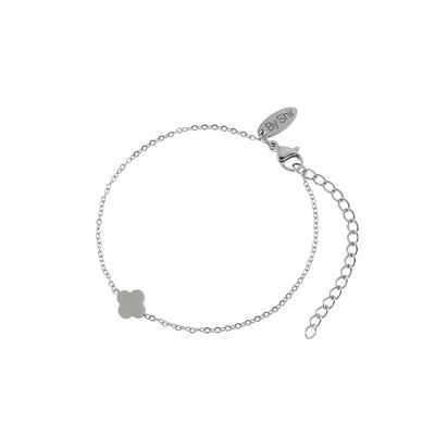 Bracelet stainless steel with round clover