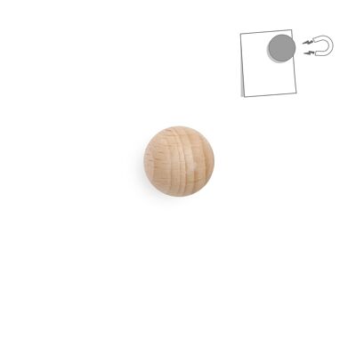 Pequeña bola magnética de madera - natural