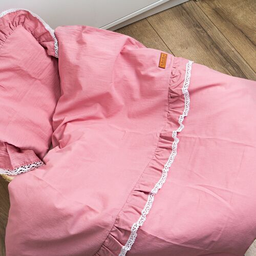 Muslin bedding 'belle' rosa 90x120