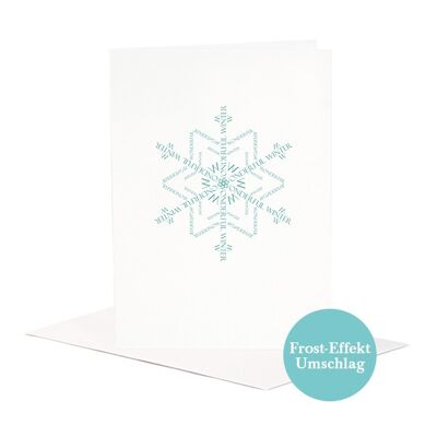 Carte de voeux flocon de neige (enveloppe transparente)
