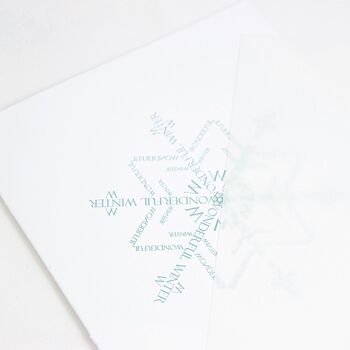 Carte de voeux flocon de neige (enveloppe transparente) 2