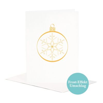 Carte de voeux Boule de Noël (enveloppe transparente)