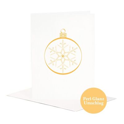Grußkarte Weihnachtskugel (Umschlag in Perlglanz)