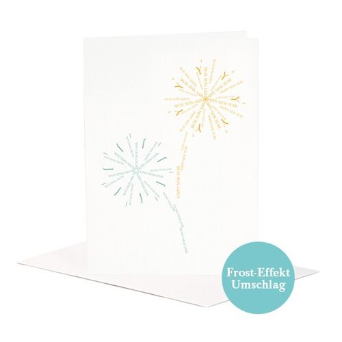 Grußkarte Feuerwerk (transparenter Umschlag)