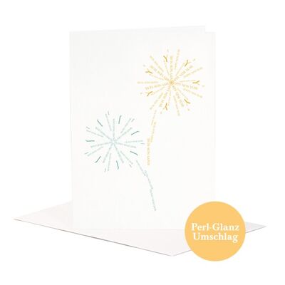 Greeting card fireworks (envelope in pearlescent)