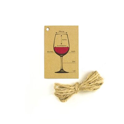 Wine glass gift tag