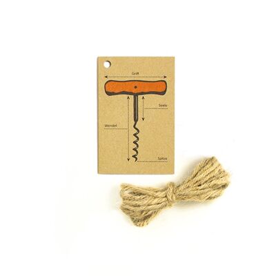 Gift tag corkscrew