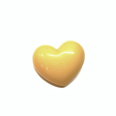 Broche coeur jaune