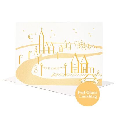Greeting card letter country (envelope in pearlescent)