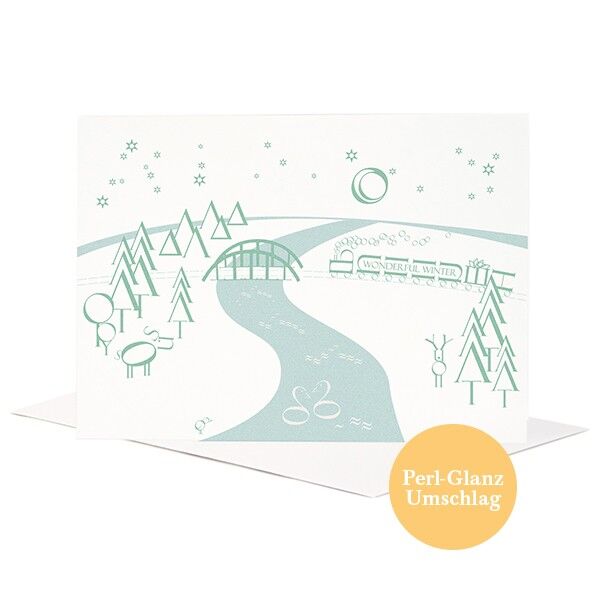 Biglietto di auguri lettera fiume (busta perlescente)