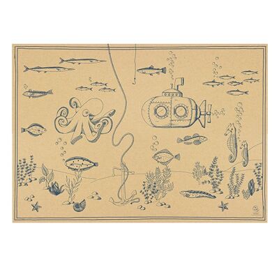 Wrapping paper underwater world