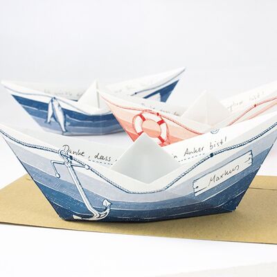 Greeting boats set of 3 with envelopes