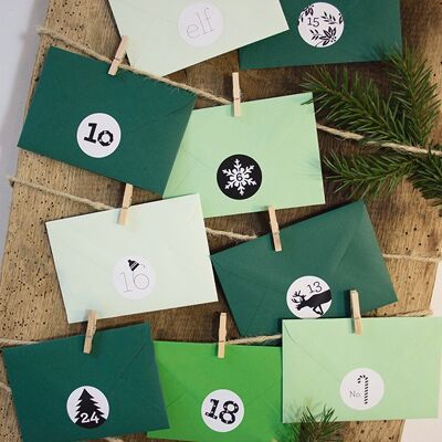 Advent calendar fir green