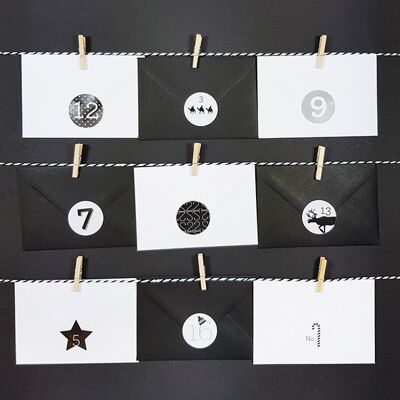 Calendrier de l'Avent noir et blanc