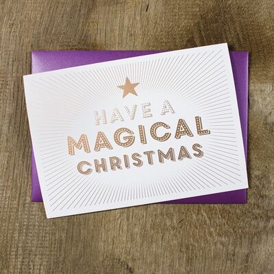 Grußkarte Magical Christmas (Umschlag in Brombeere)