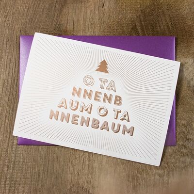Greeting card O Tannenbaum (envelope in blackberry