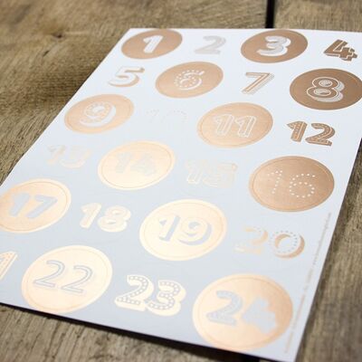 Sticker advent calendar copper