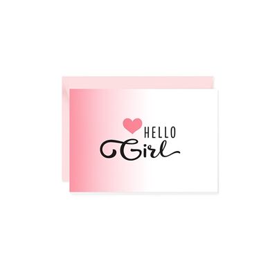 Mini greeting card Hello Girl