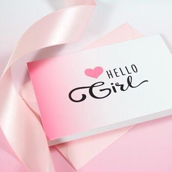 Mini carte de voeux Hello Girl 2