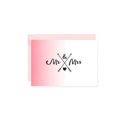 Mini tarjeta de felicitación Mr & Mrs