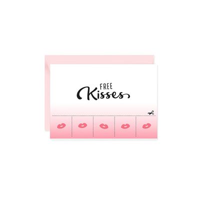Mini-Grußkarte Free Kisses