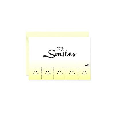 Mini greeting card Free Smiles