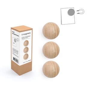 Boite de 3 petites boules magnétiques en bois - naturel