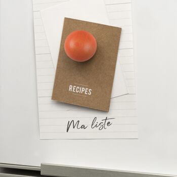 Boite de 3 petites boules magnétiques en bois - orange/rose/bordeaux 2