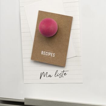 Boite de 3 petites boules magnétiques en bois - orange/rose/bordeaux 3