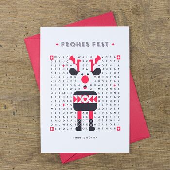 Carte de voeux Rudolph (enveloppe en rouge) 1