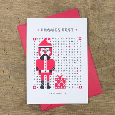 Carte de voeux Père Noël (enveloppe en rouge)