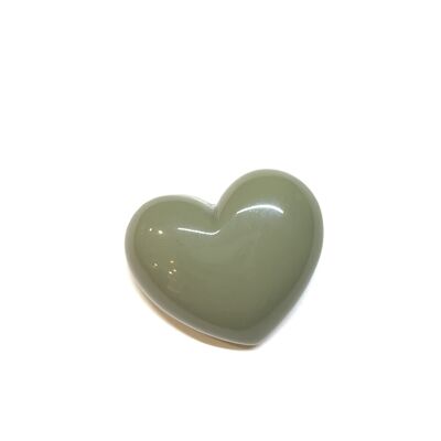 Broche corazón caqui