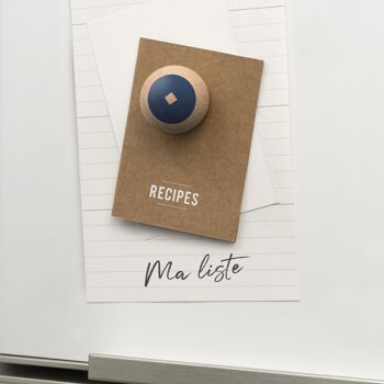 boite de 3 boules magnétiques en bois - motif bleu 2