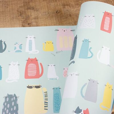 Wrapping paper cats