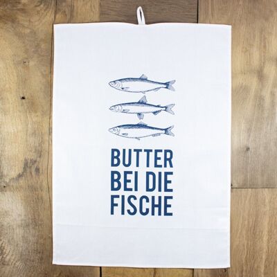 Tea towel with butter for the fish