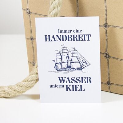 Postkarte Wasser unterm Kiel