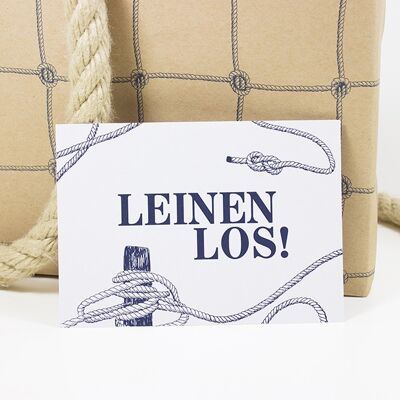 Postkarte Leinen los!