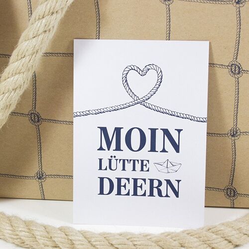 Postkarte Moin Lütte Deern