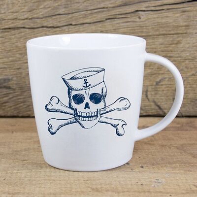 Taza grande de porcelana calavera