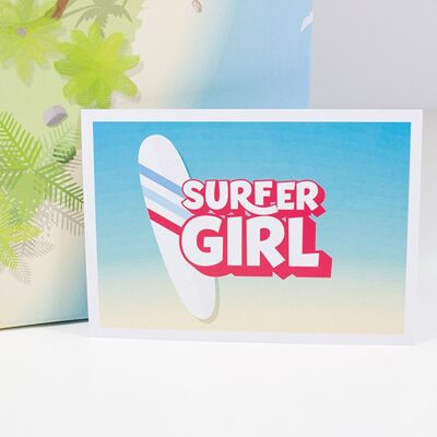 Postkarte Surfer Girl