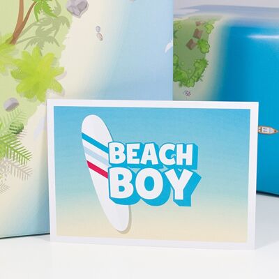 Cartolina ragazzo in spiaggia