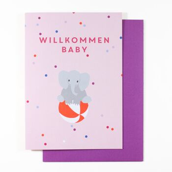 Carte de voeux bienvenue bébé (éléphant) 3
