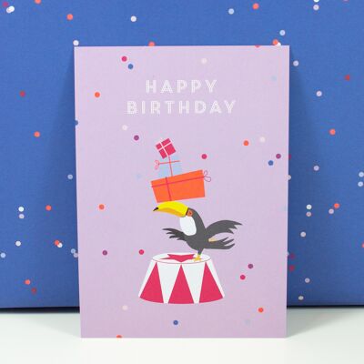 Postkarte Happy Birthday Toucan