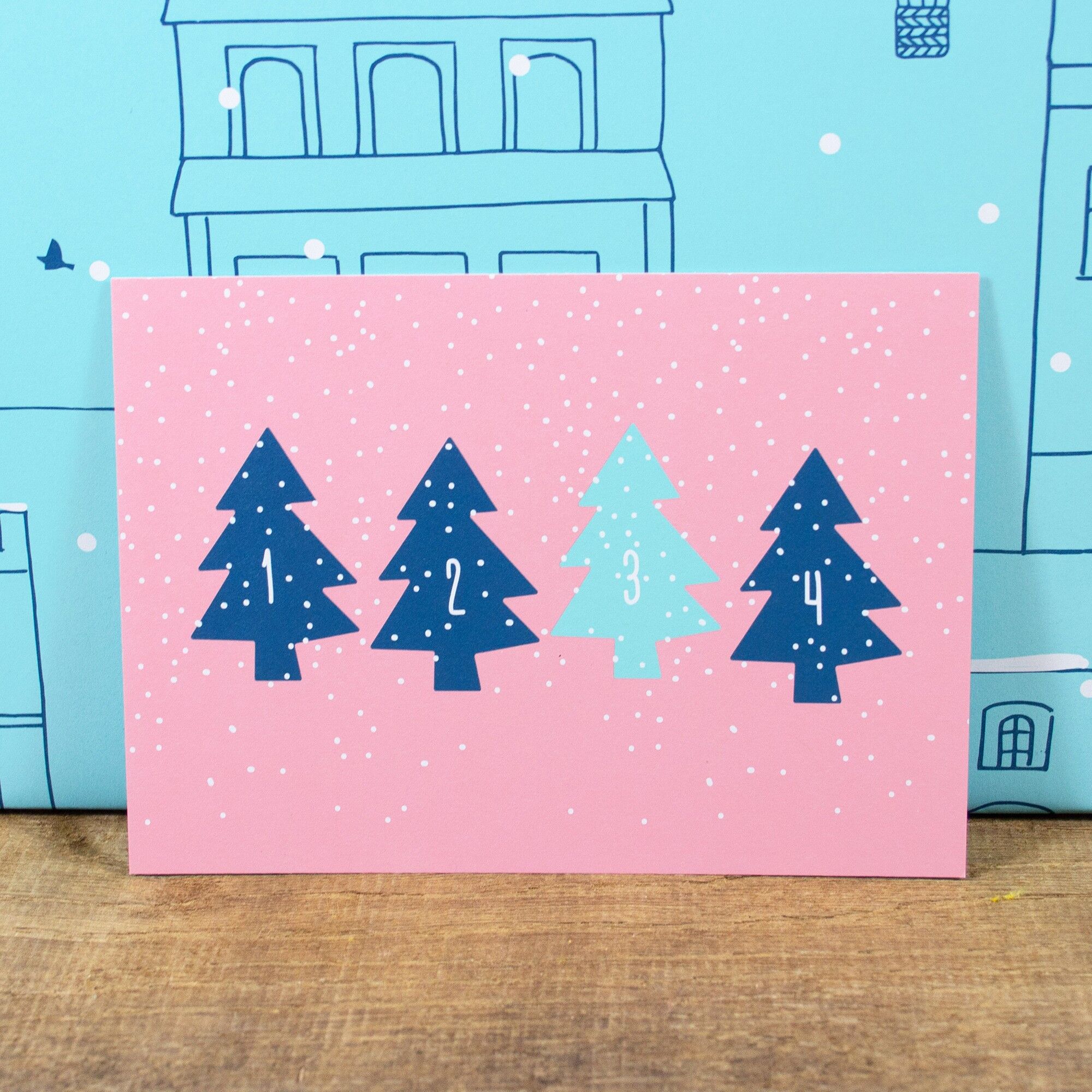 Postcard 1,2,3,4 trees