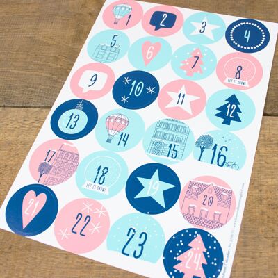 Sticker calendrier de l'Avent Merveille d'Hiver